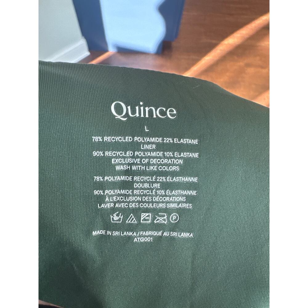 Quince Italian Underwire One-Piece Swimsuit Palm Olive Green Tie Back L NWT - Picture 3 of 5